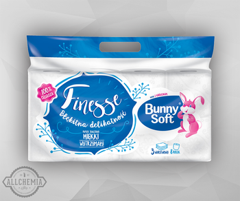 BUNNY SOFT FINESSE papier toaletowy celuloza 3W biały 8szt