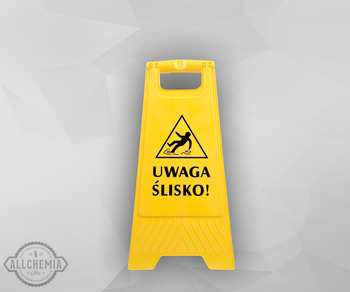 TABLICA OSTRZEGAWCZA znak uwaga ślisko