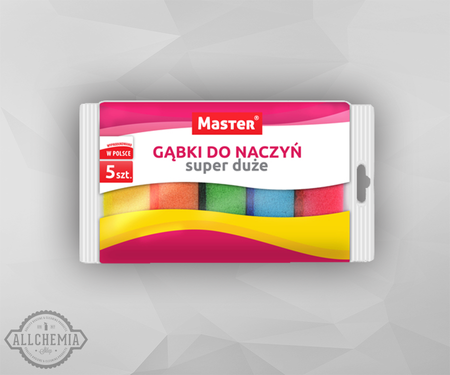 GĄBKA DO NACZYŃ SUPER DUŻA 5 SZT gąbka zmywak master