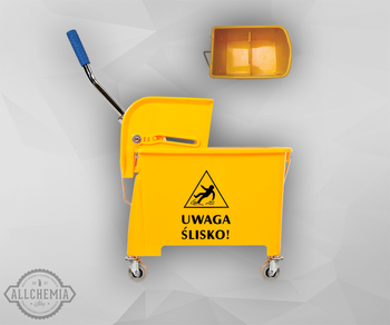 WÓZEK JEDNOWIADERKOWY 20L z wyciskarką i przegrodą