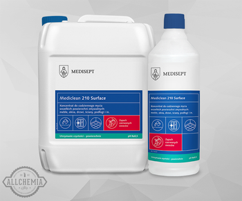 MC 210 SURF uniwersalny szybko-odparowujący płyn do mycia powierzchni zmywalnych koncentrat zapach czerwonych owoców wiśniowy mediclean