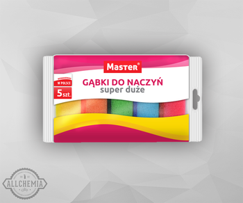 GĄBKA DO NACZYŃ SUPER DUŻA 5 SZT gąbka zmywak master